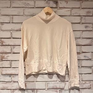 Monrow Cream super soft mock turtle neck sweatshirt